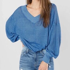 Free People We The Free South Side Thermal Size Medium Oversized Slouchy